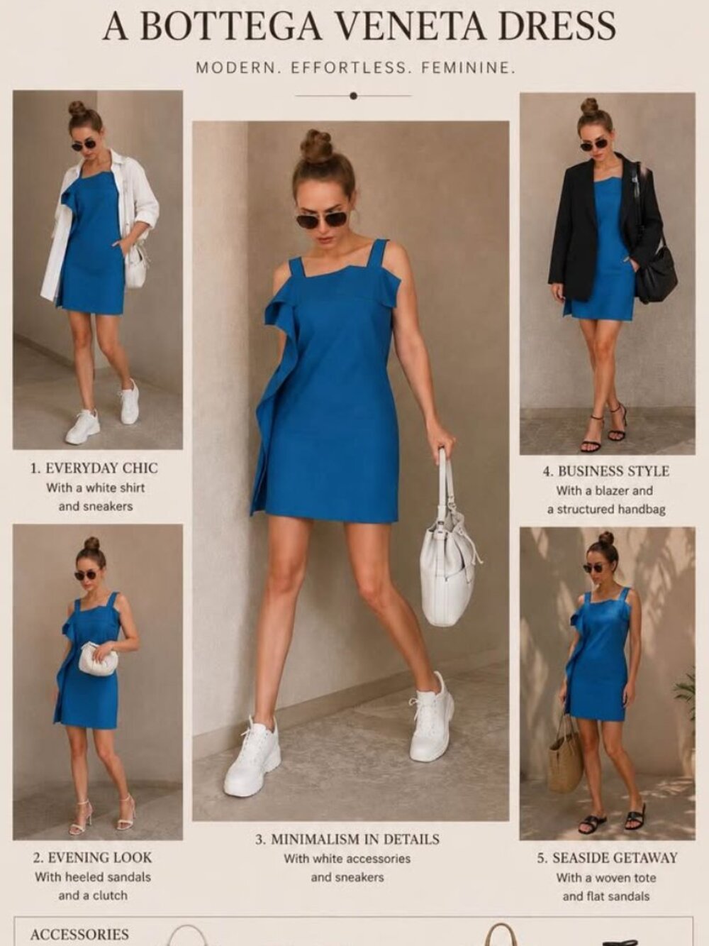 Bottega Veneta Blue Asymmetric Dress IT 40 Made in Italy